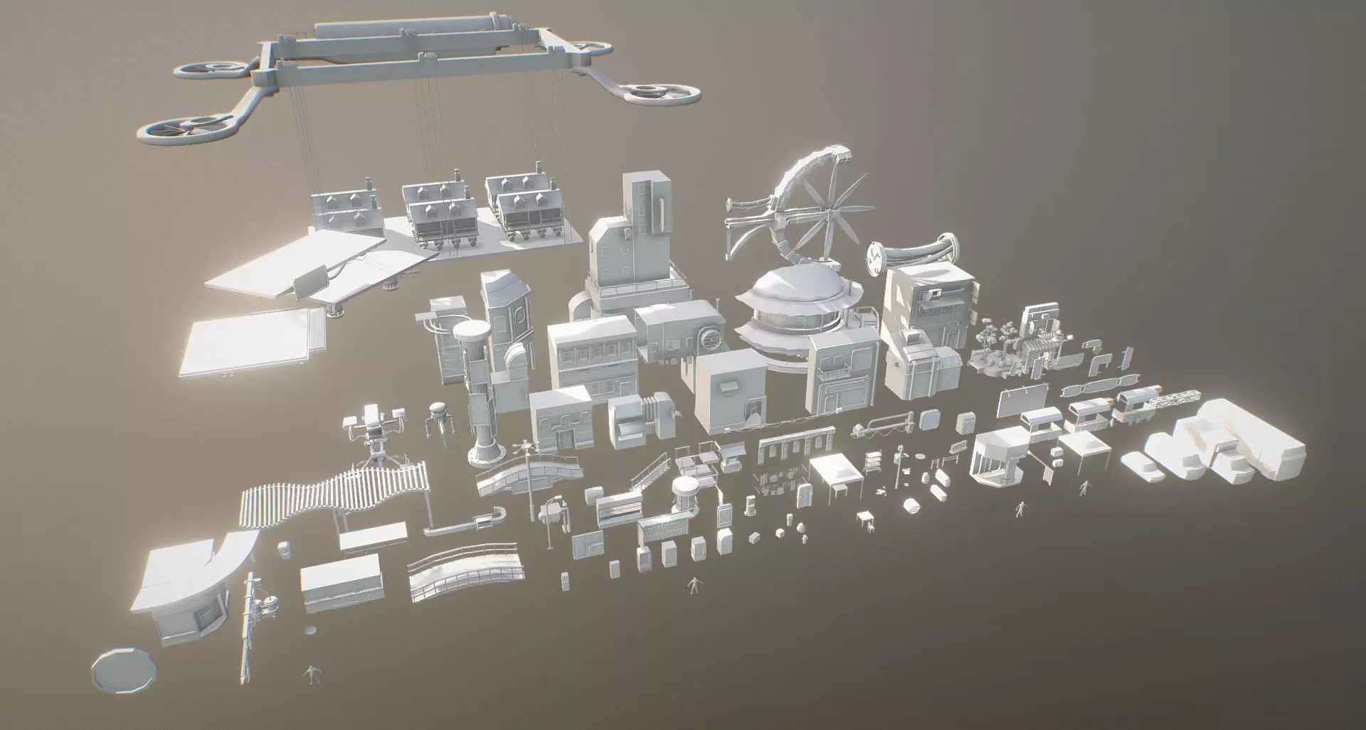 Cyberpunk City Pack Low-poly 3D model_0