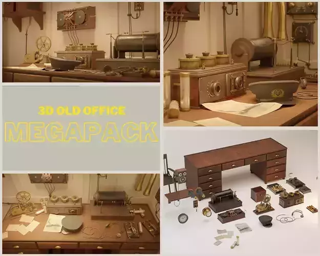 Old Office Low-poly 3D model