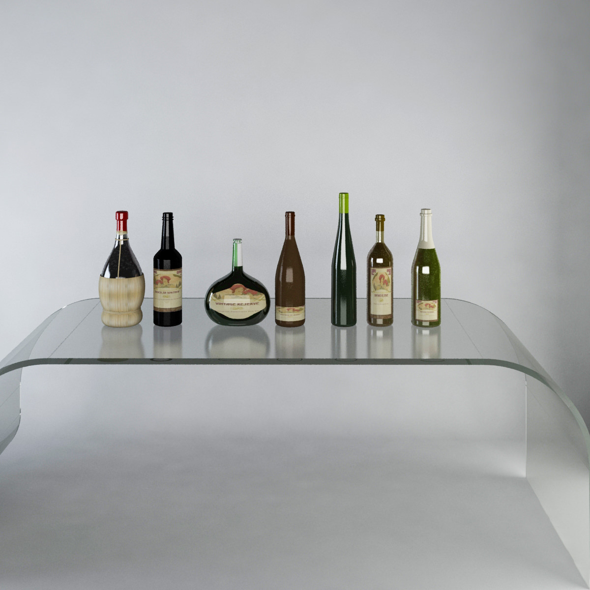 Luxury Wine Bottles MAX 2011 3D model_2