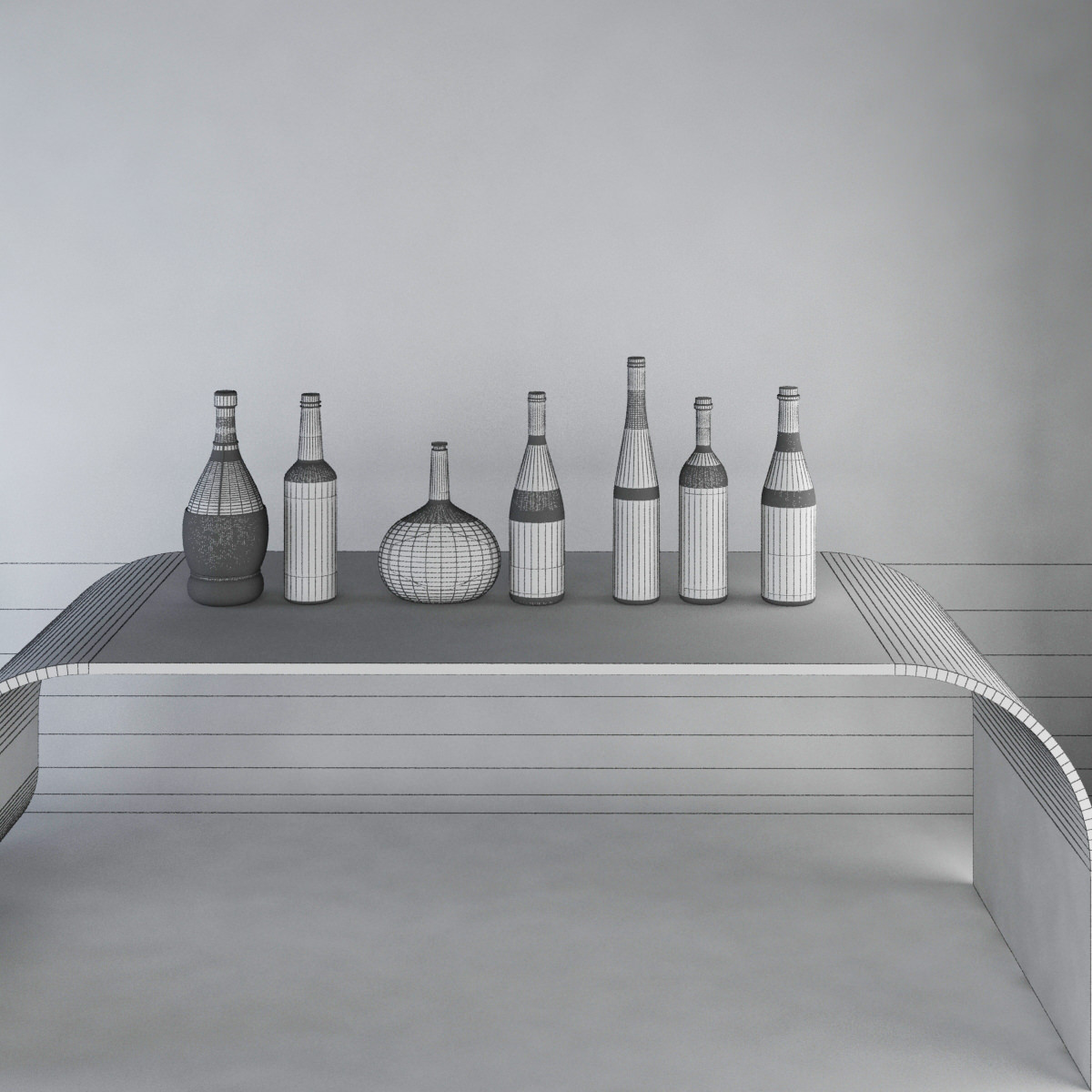 Luxury Wine Bottles MAX 2011 3D model_7