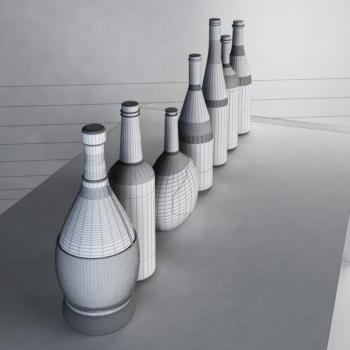 Luxury Wine Bottles MAX 2011 3D model_5
