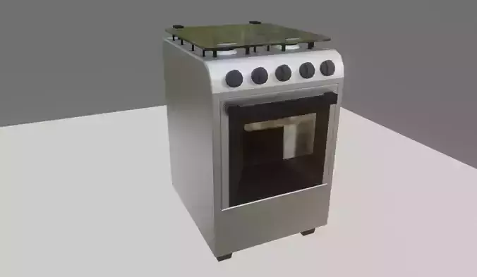 Cooker - Stove - Four Burner - Fogao 4 Bocas Low-poly 3D model
