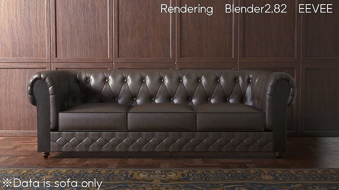 Chesterfield leather sofa 3D model