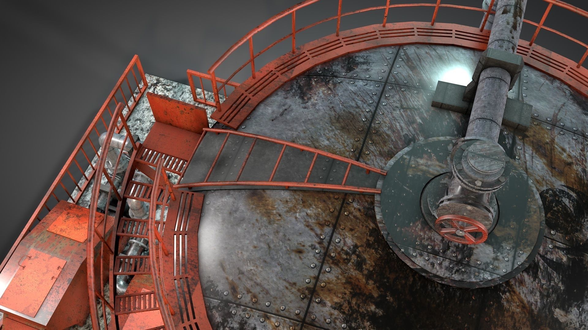 Oil Storage Platform 3D model_12