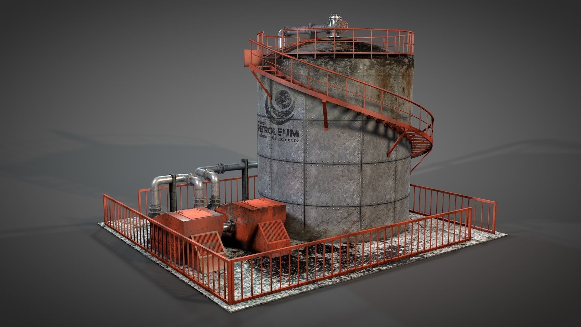 Oil Storage Platform 3D model_3