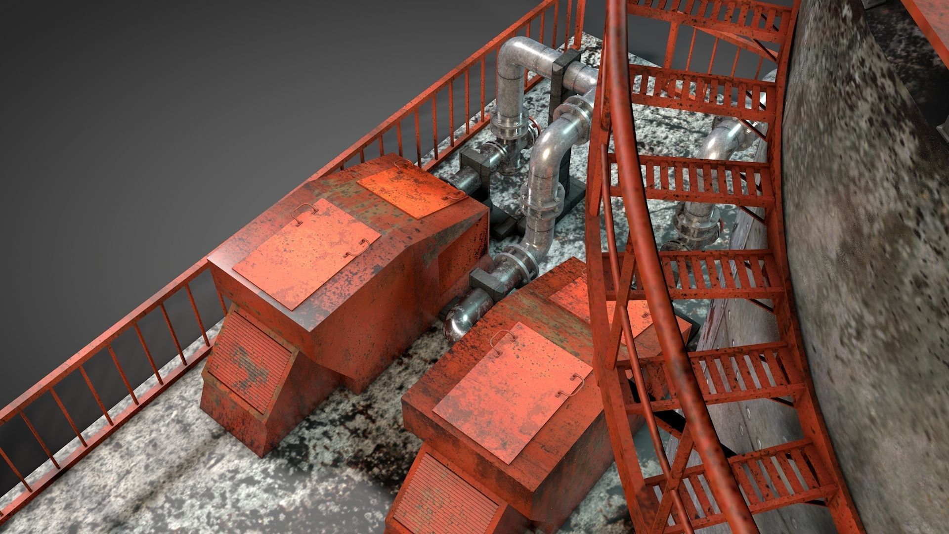 Oil Storage Platform 3D model_13