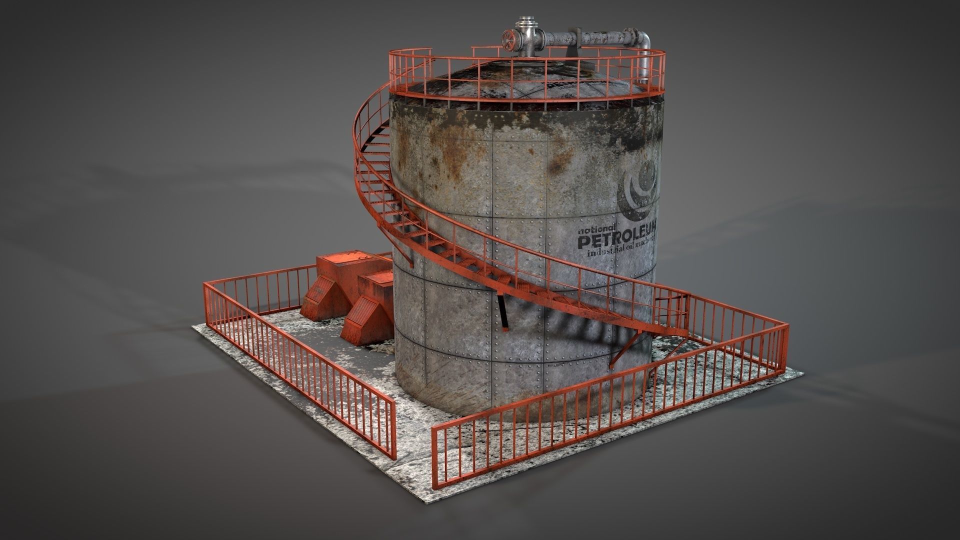 Oil Storage Platform 3D model_4