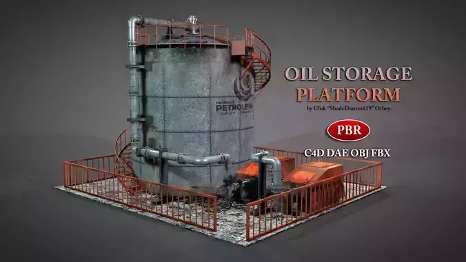 Oil Storage Platform 3D model