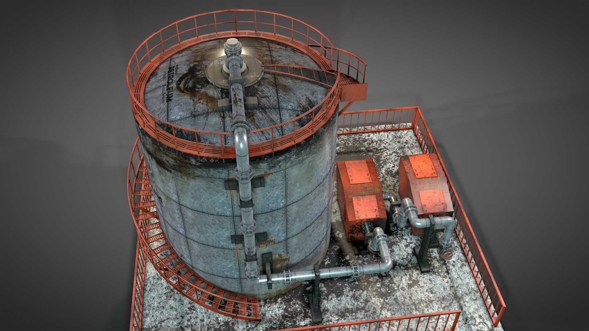 Oil Storage Platform 3D model_6