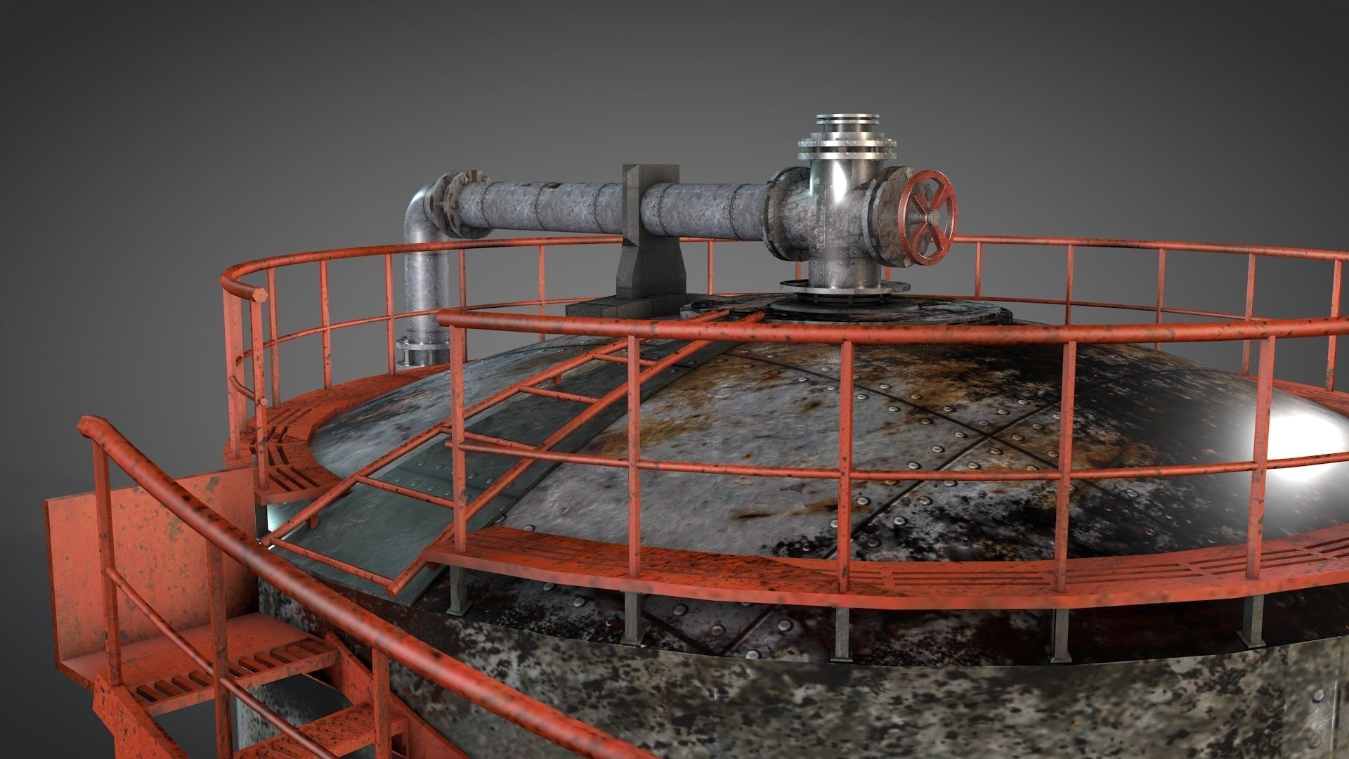 Oil Storage Platform 3D model_7