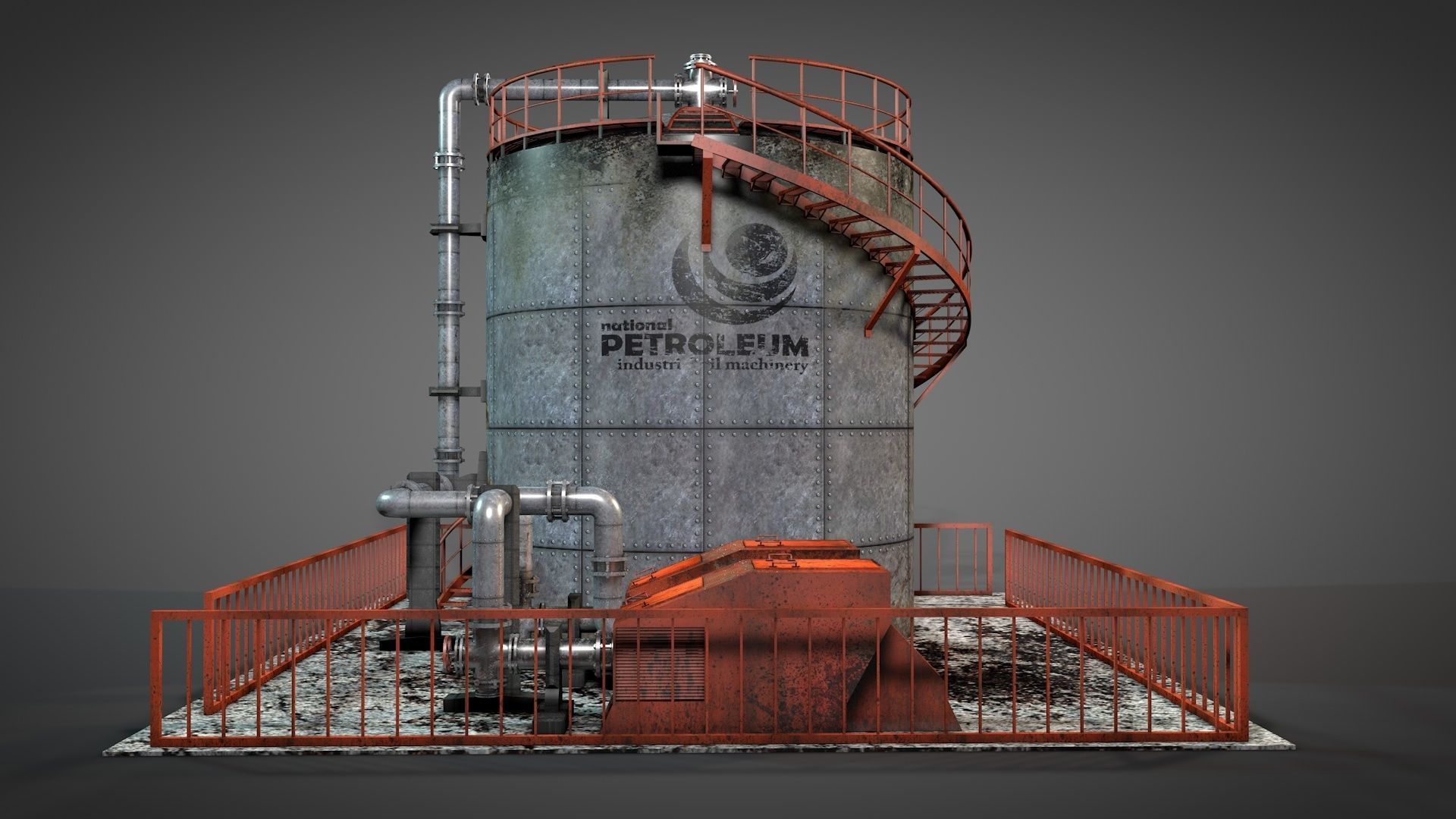 Oil Storage Platform 3D model_2