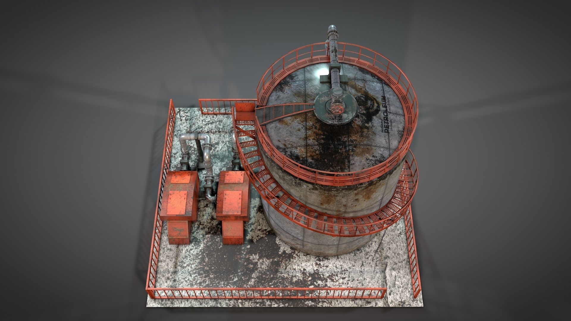Oil Storage Platform 3D model_5
