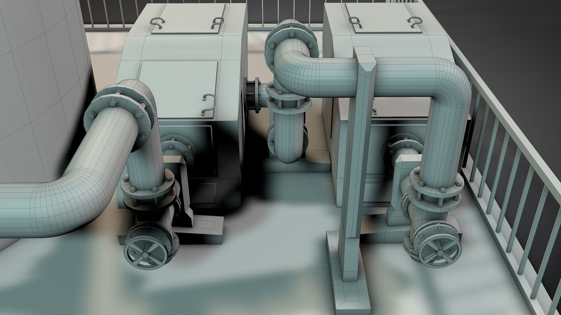 Oil Storage Platform 3D model_21