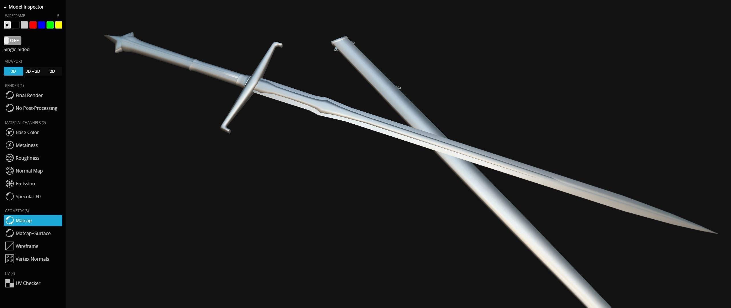 Demon Knight Sword Low-poly 3D model_11