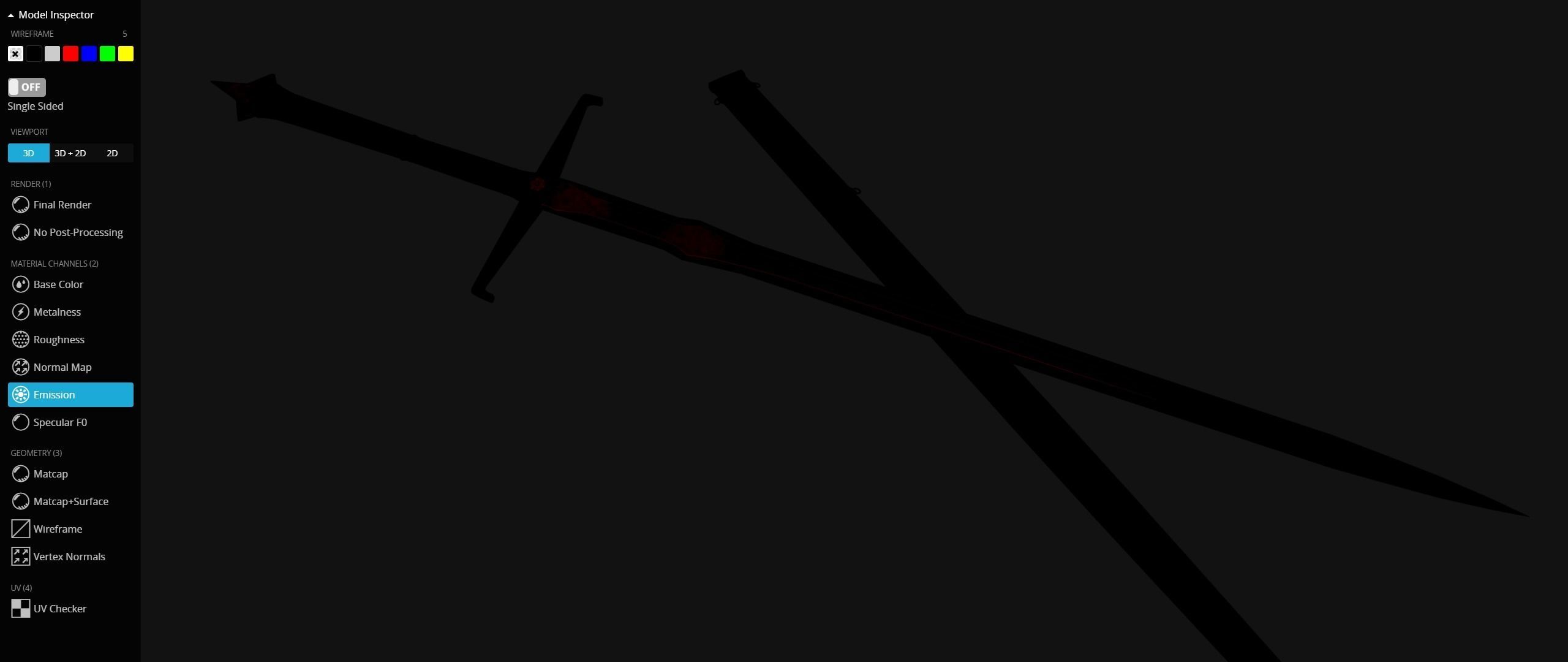 Demon Knight Sword Low-poly 3D model_16