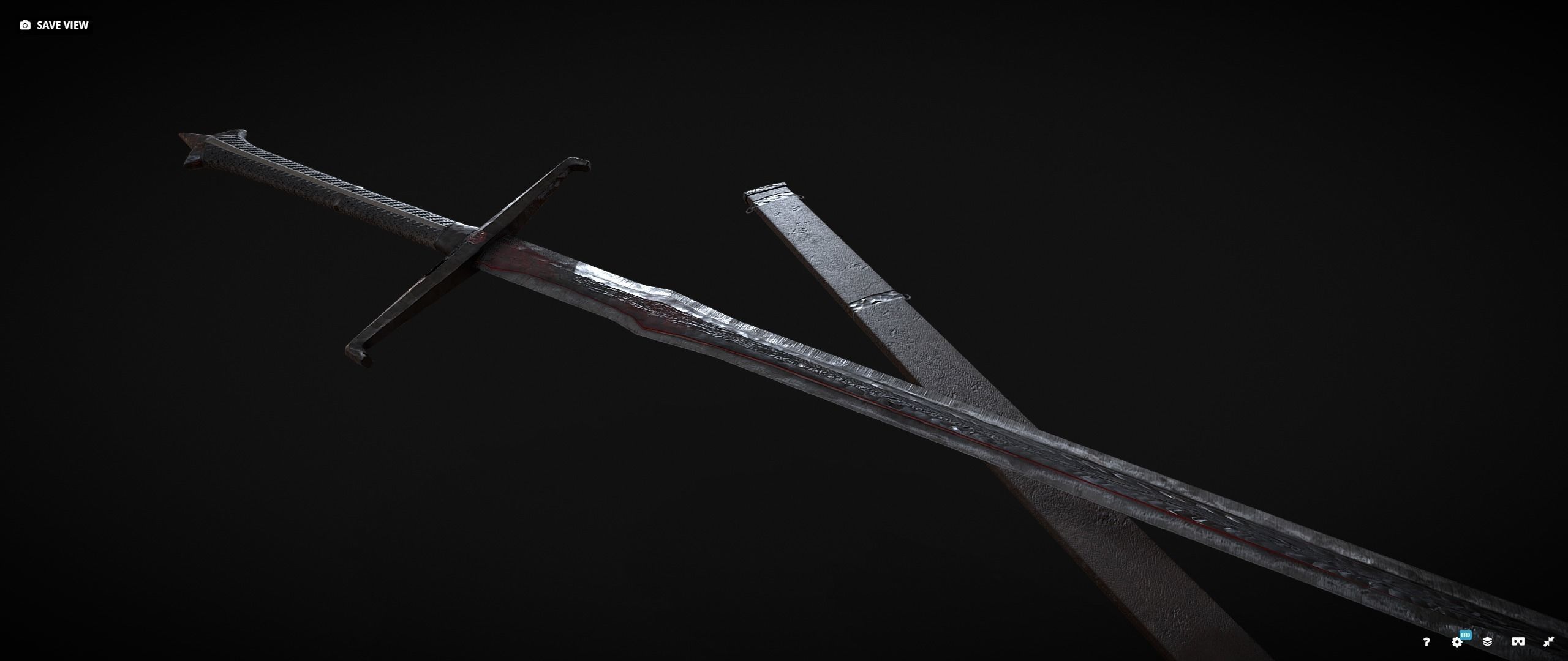 Demon Knight Sword Low-poly 3D model_8