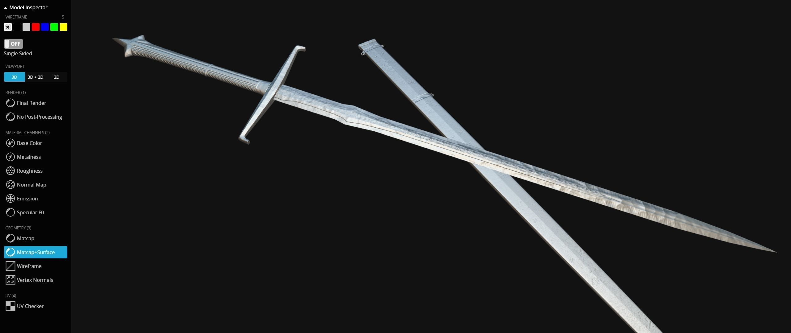 Demon Knight Sword Low-poly 3D model_10