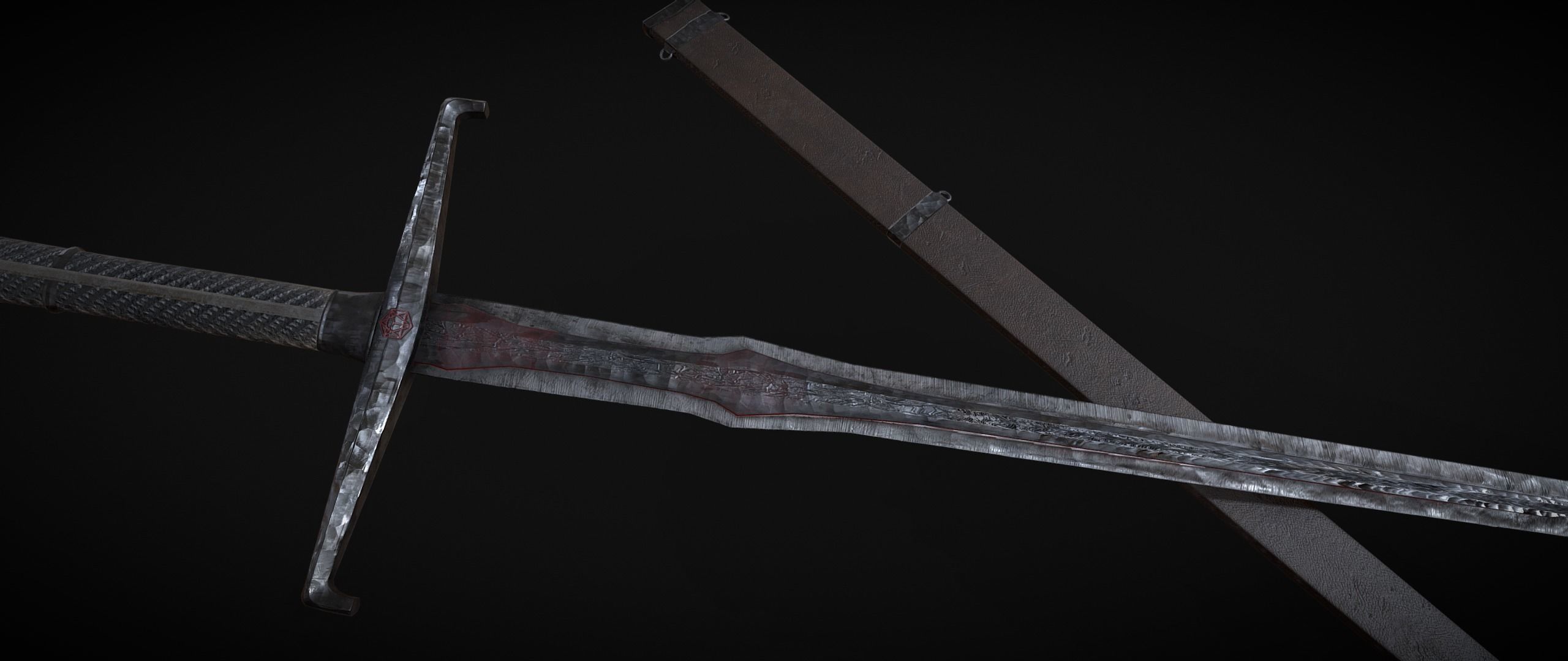 Demon Knight Sword Low-poly 3D model_2