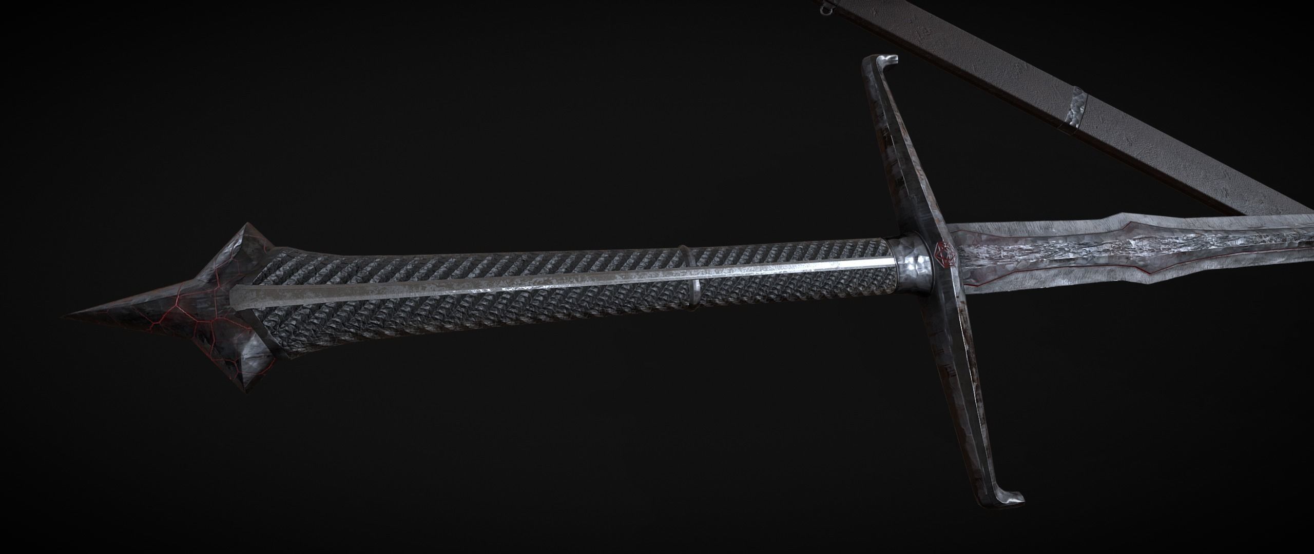 Demon Knight Sword Low-poly 3D model_6