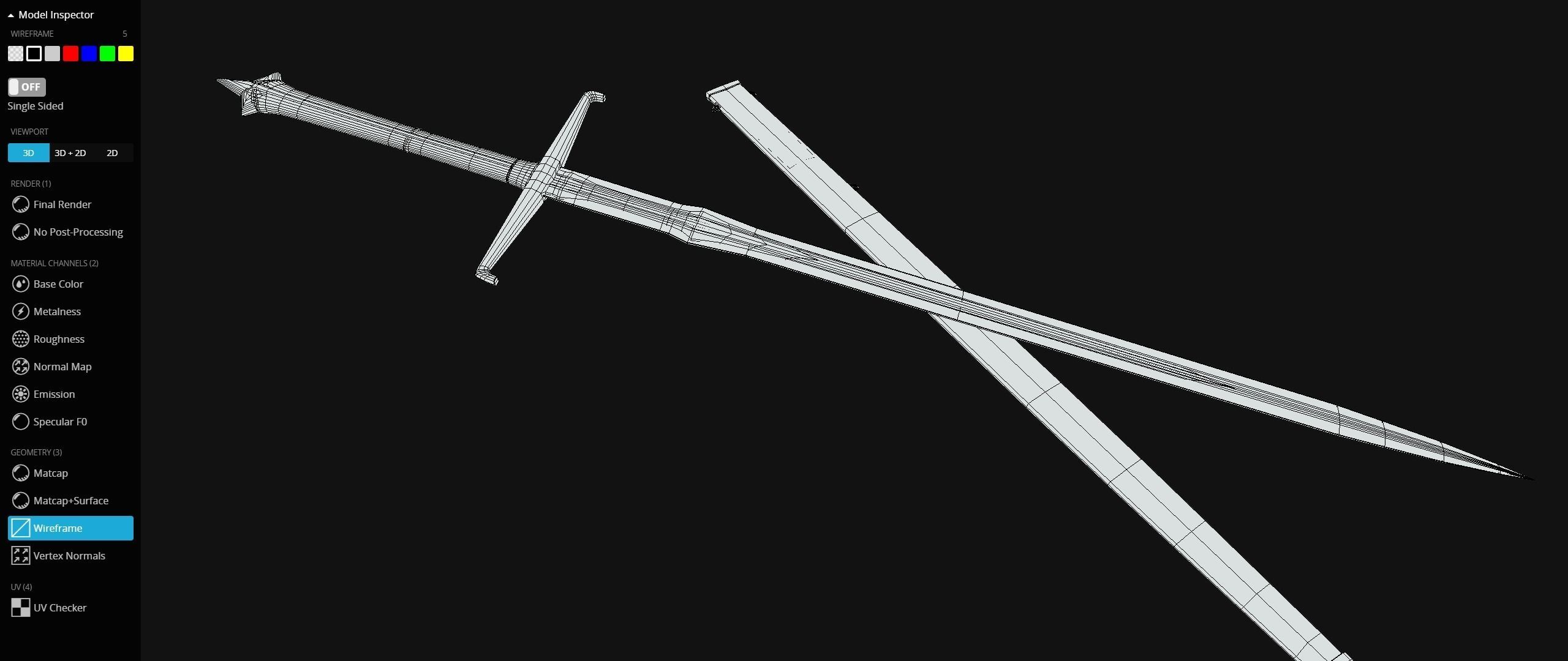 Demon Knight Sword Low-poly 3D model_9