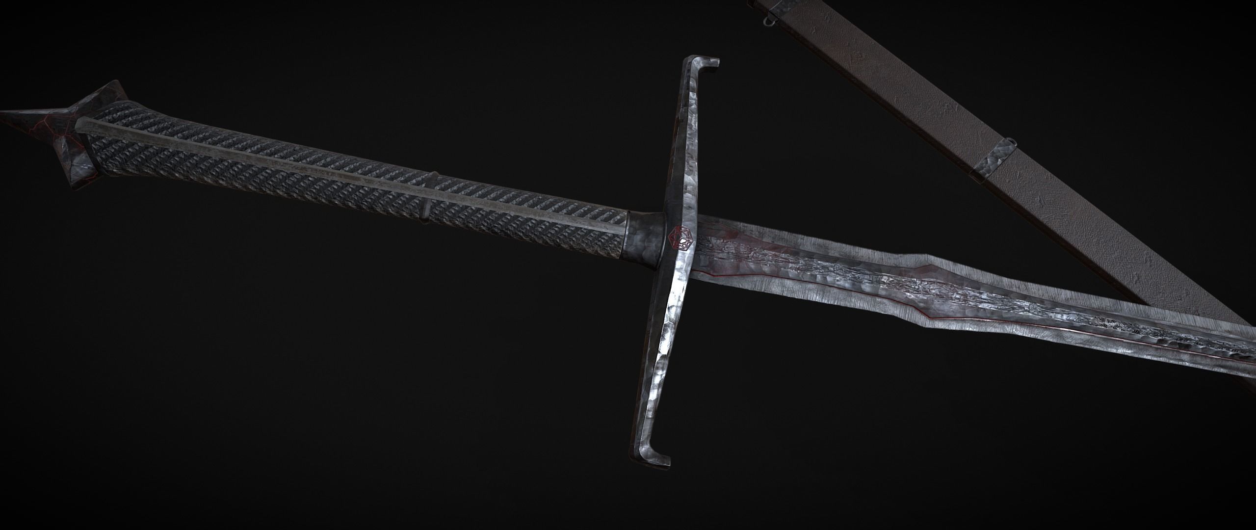 Demon Knight Sword Low-poly 3D model_4