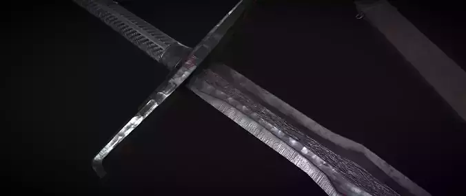 Demon Knight Sword Low-poly 3D model Demon Knight Sword Low-poly 3D model