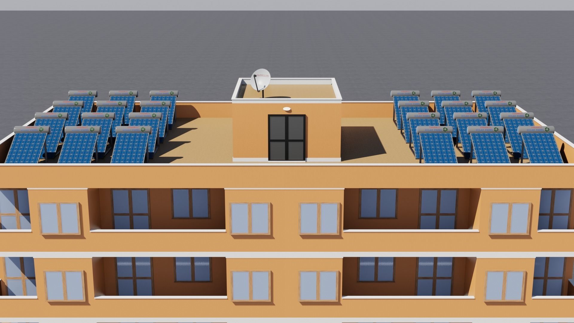 Residential city building Low-poly 3D model_5