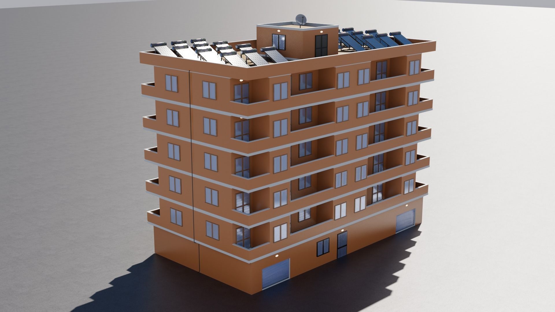 Residential city building Low-poly 3D model_6
