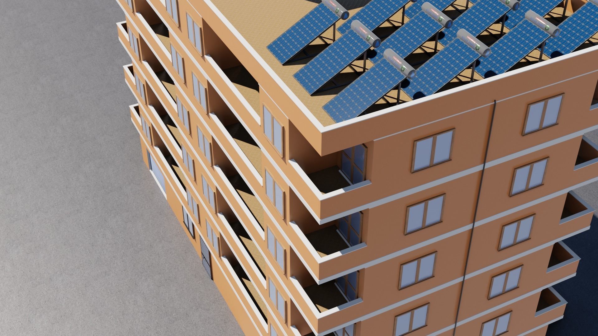 Residential city building Low-poly 3D model_8