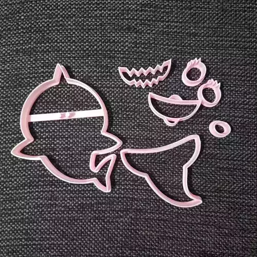 Baby Shark Collage 2 Pink  Cookie Cutter 3D print model