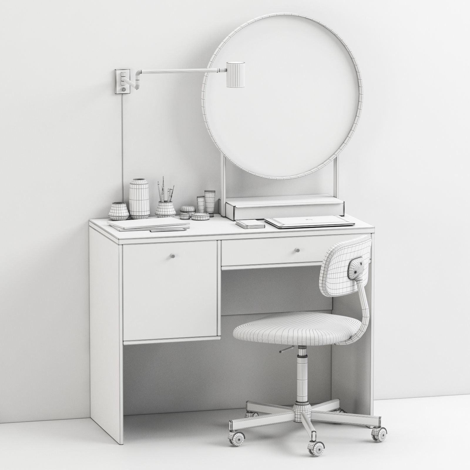 SYVDE dressing table and decor 3D model | CGTrader