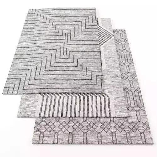 Rugs-717 three rugs with geometric patterns