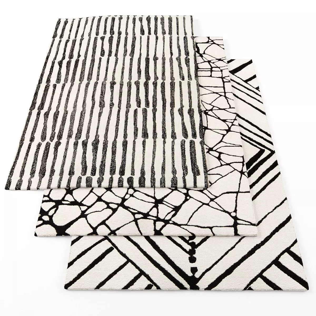 Rugs-720 three rugs Low-poly 3D model_0