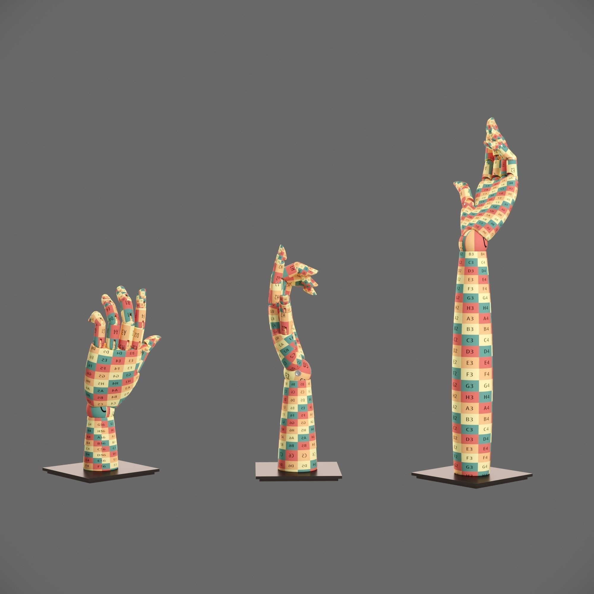 Mannequin collection 84 absolute vintage accessories hands 3D model_4