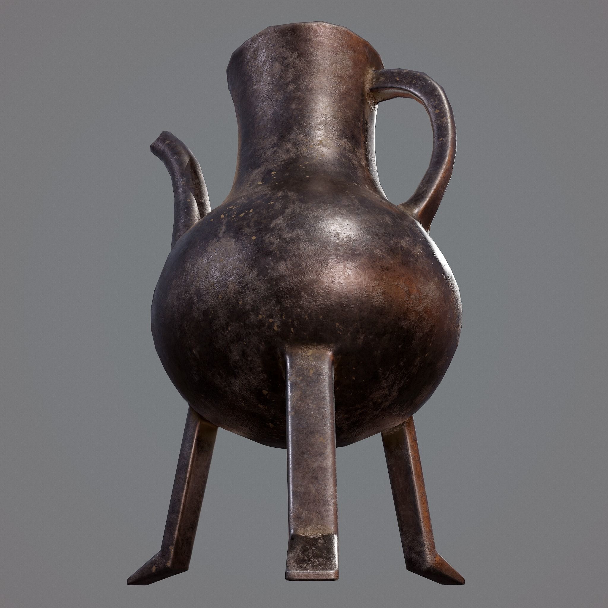 Medieval Style Serving Pitcher Low-poly 3D model_20