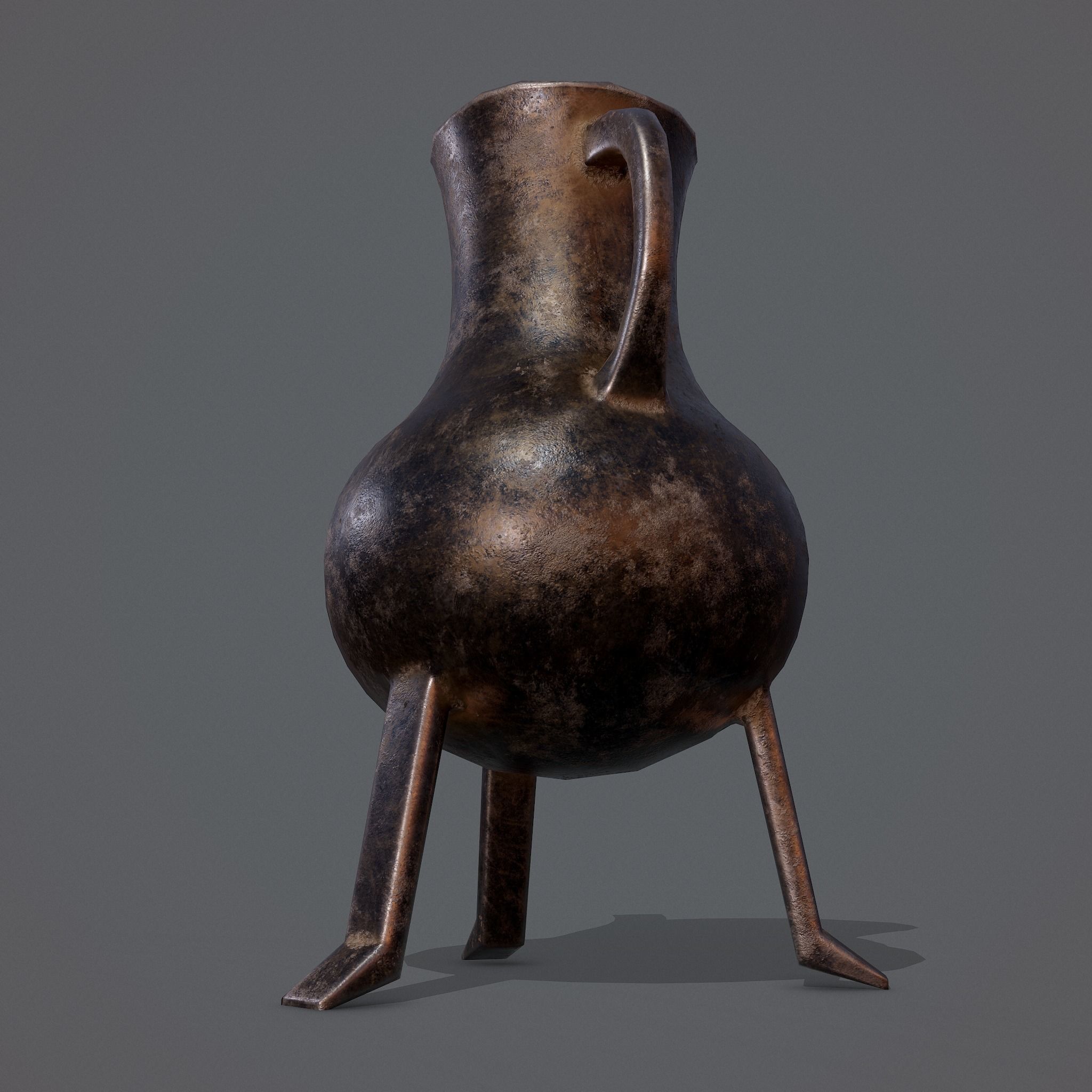 Medieval Style Serving Pitcher Low-poly 3D model_2
