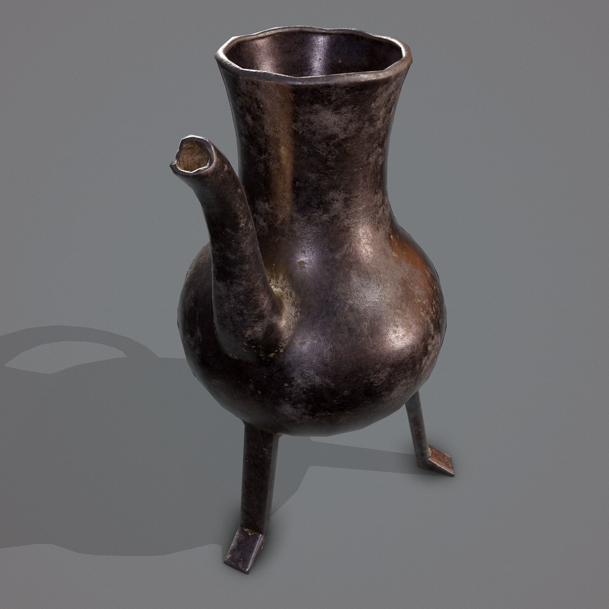 Medieval Style Serving Pitcher Low-poly 3D model_9