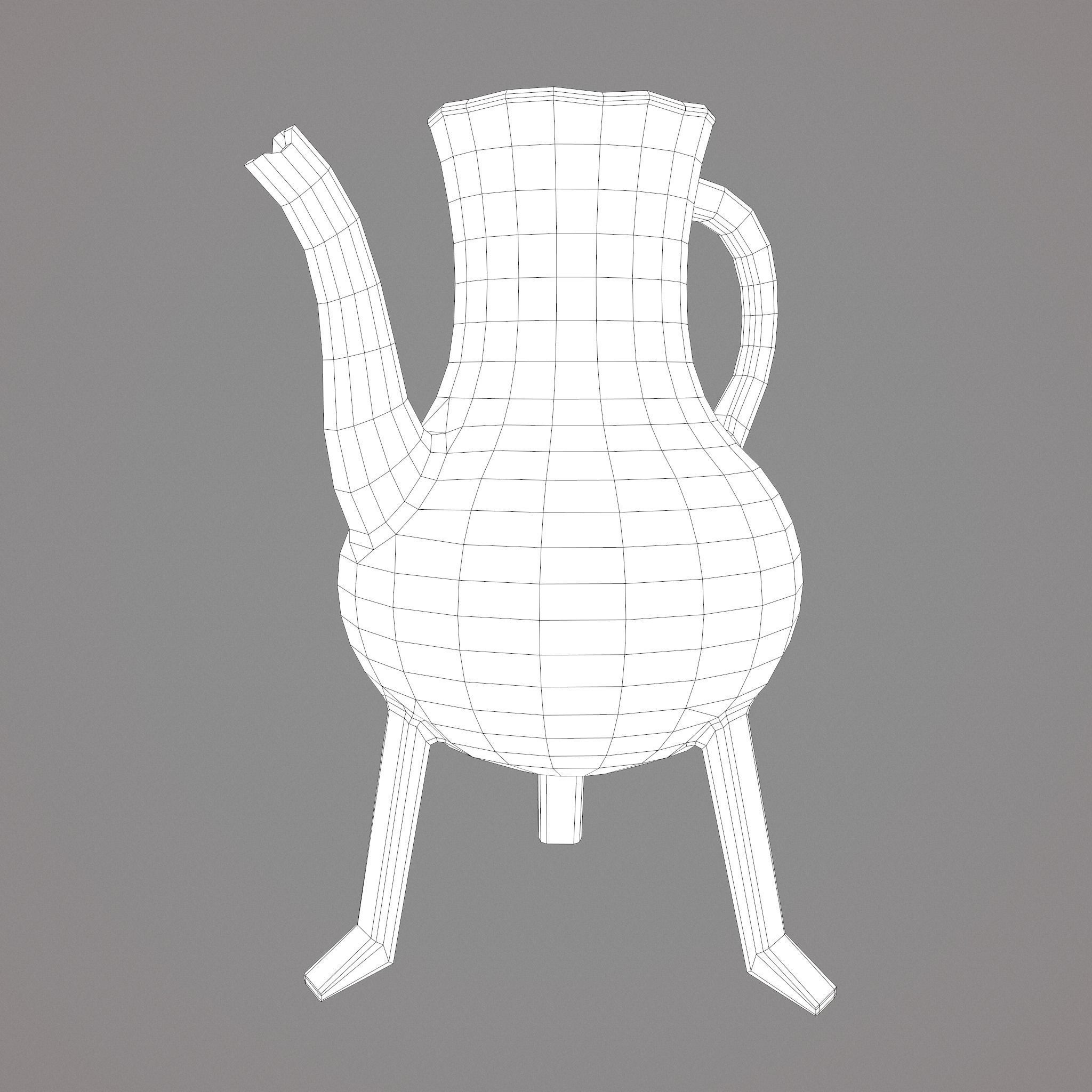 Medieval Style Serving Pitcher Low-poly 3D model_39