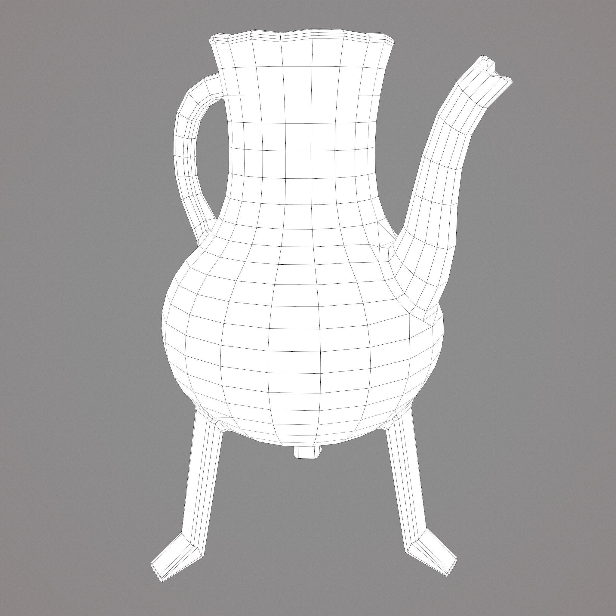 Medieval Style Serving Pitcher Low-poly 3D model_34