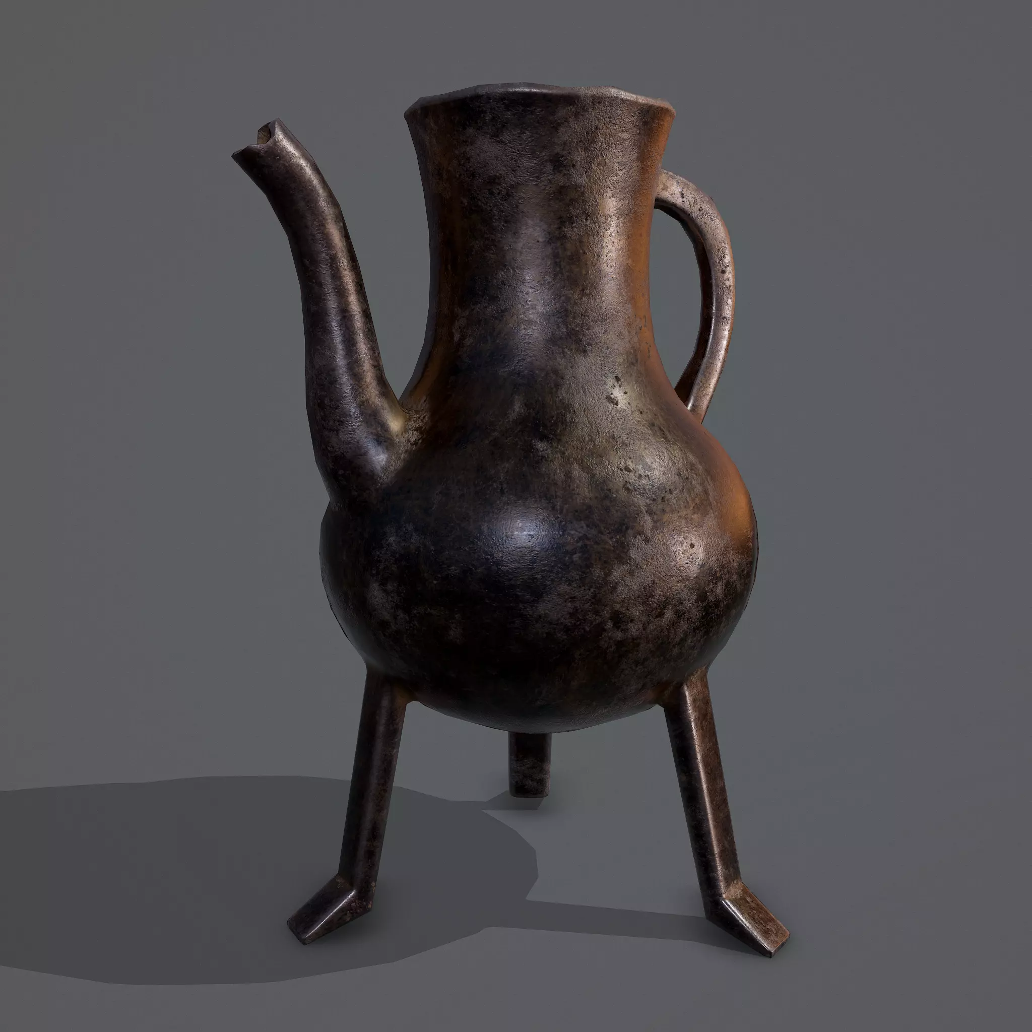 Medieval Style Serving Pitcher Low-poly 3D model_0
