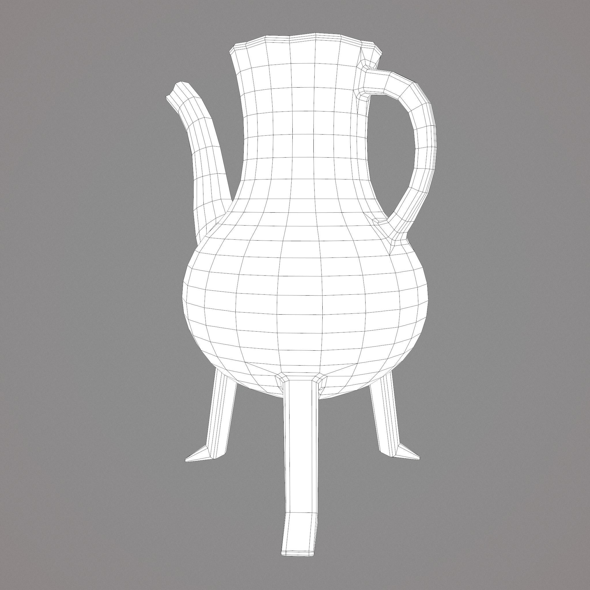 Medieval Style Serving Pitcher Low-poly 3D model_42