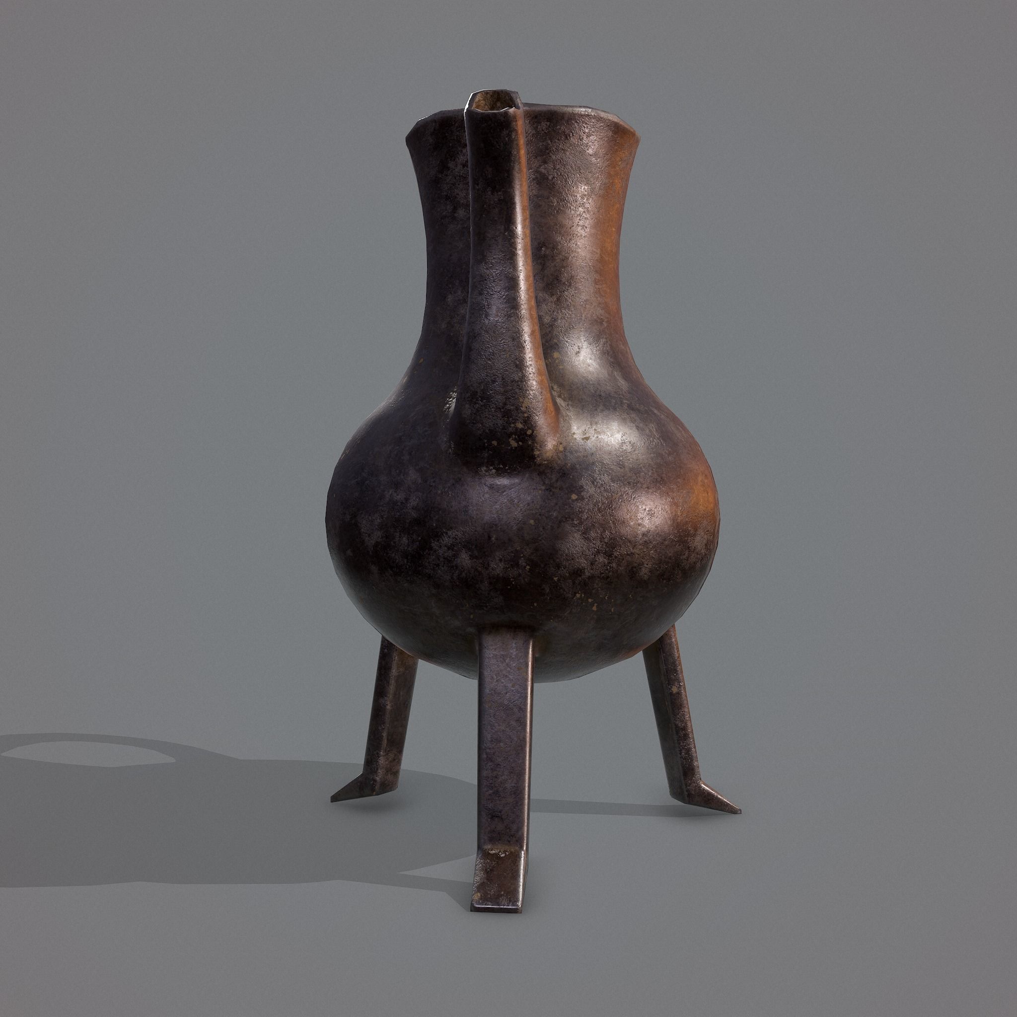 Medieval Style Serving Pitcher Low-poly 3D model_17