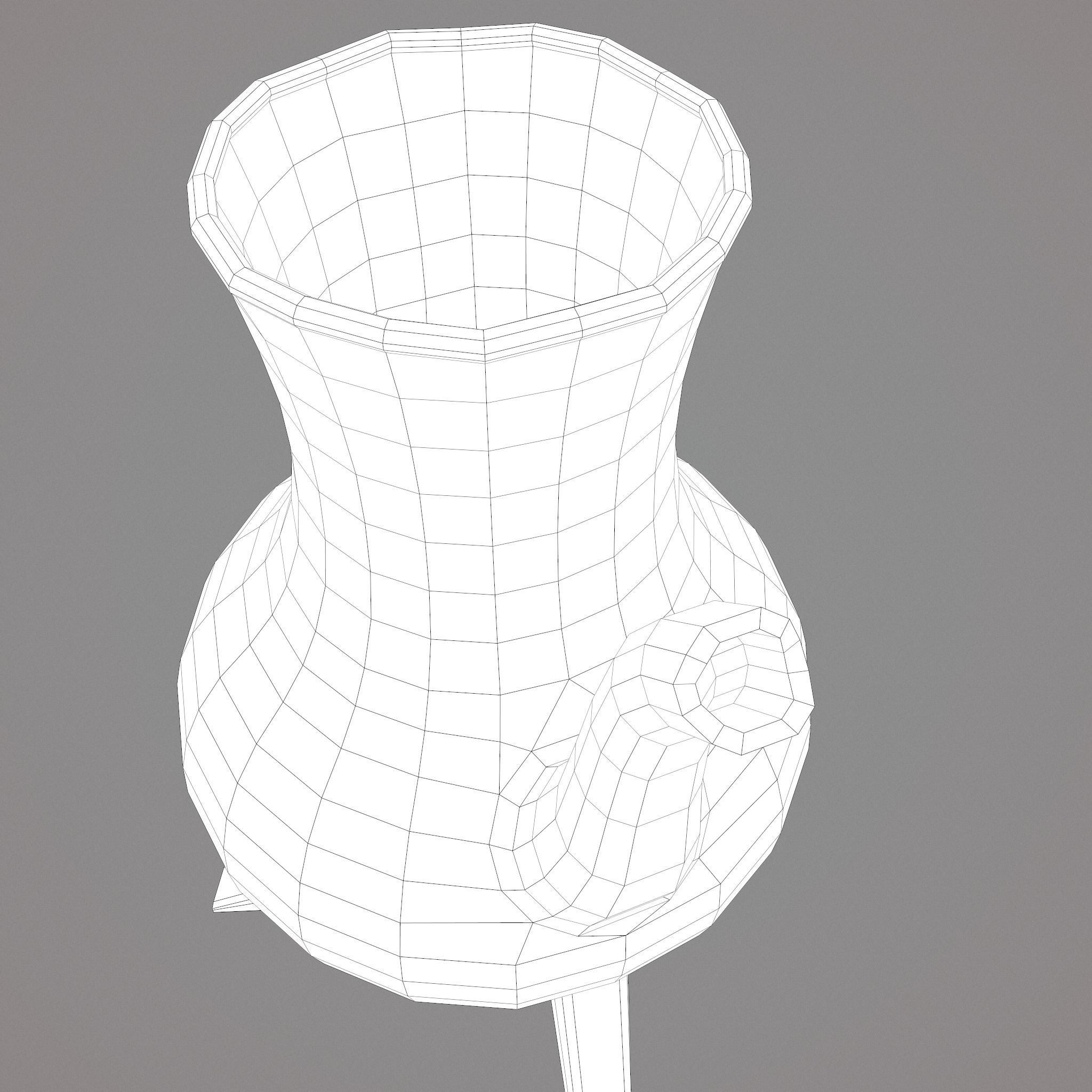 Medieval Style Serving Pitcher Low-poly 3D model_47