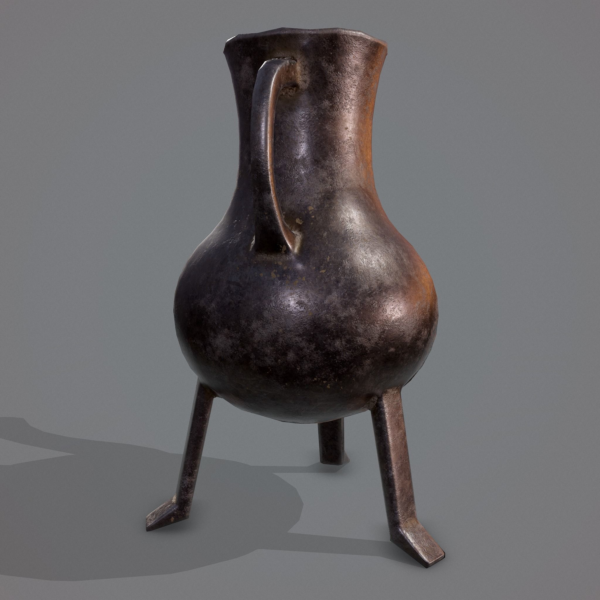 Medieval Style Serving Pitcher Low-poly 3D model_7