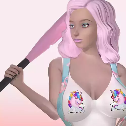 Keren Style II GIRL Low-poly 3D model