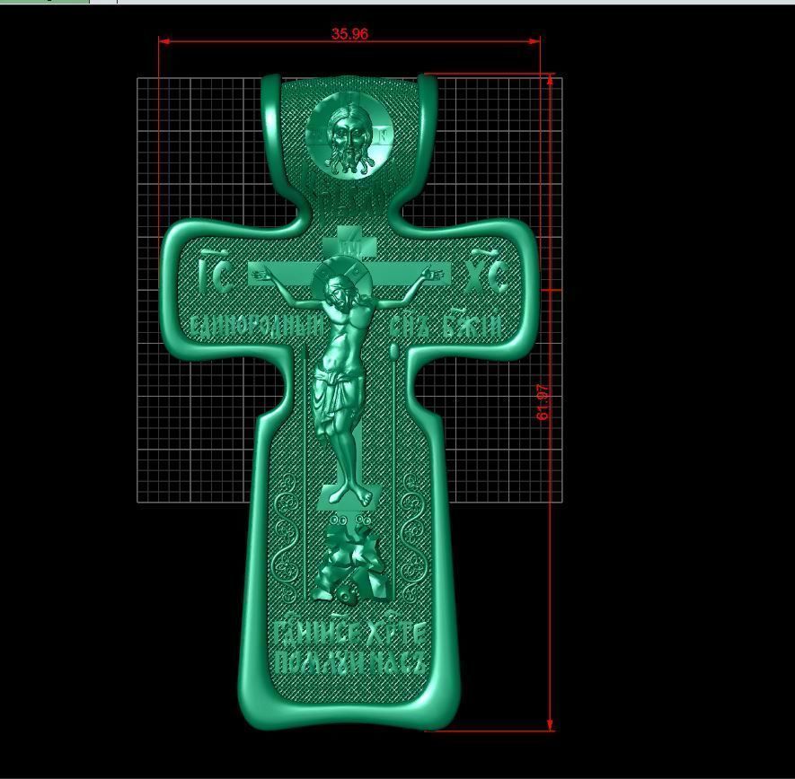 Double sided cross 3D print model_5