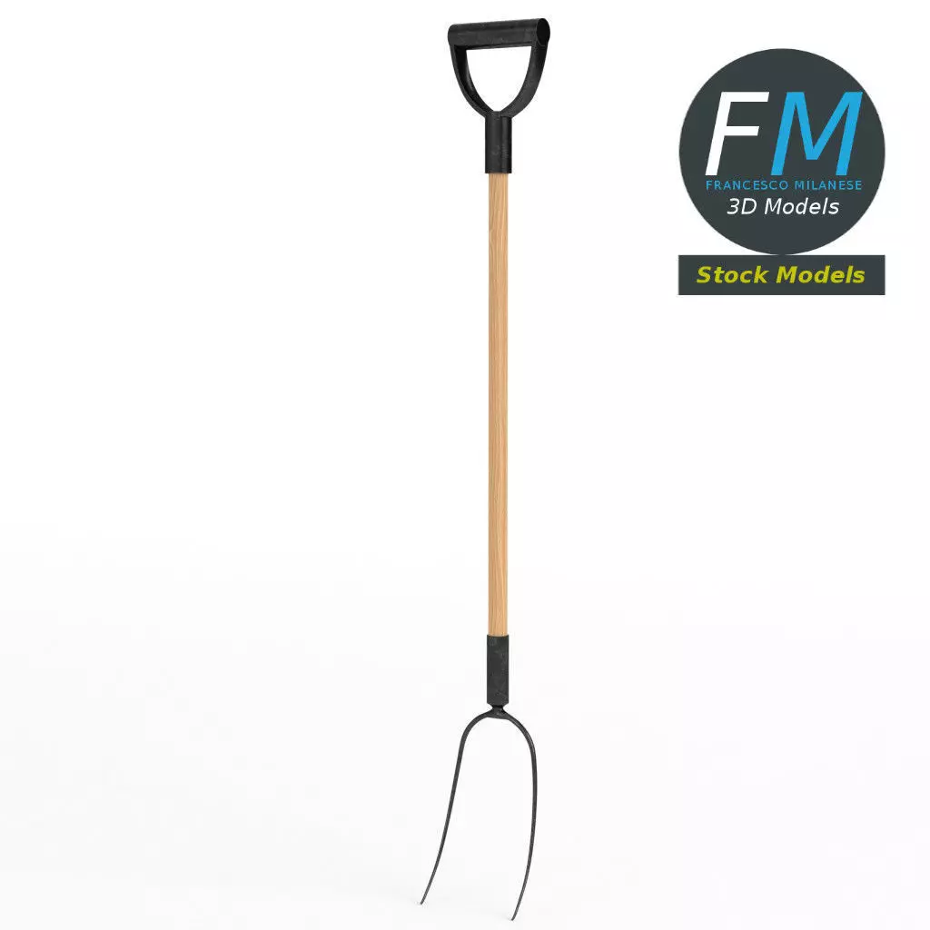 Two-tined pitchfork 3D model_0