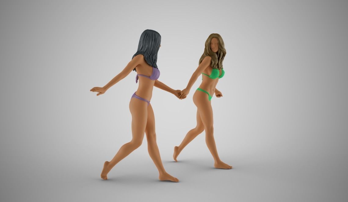 Run Hand in Hand at the Beach 3D print model_5
