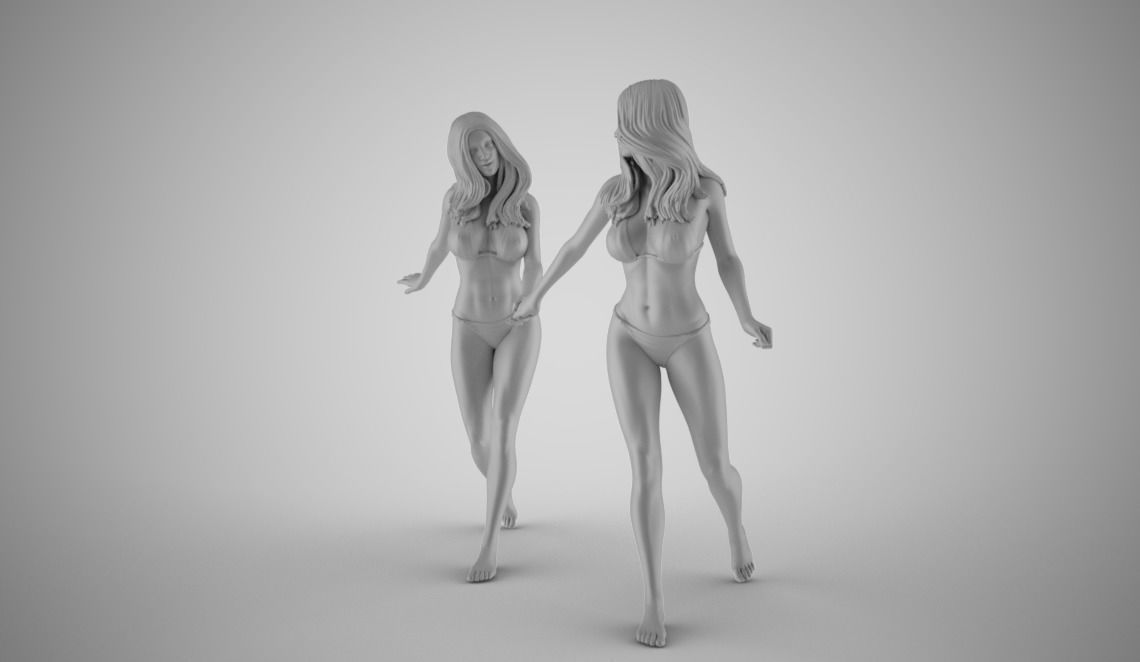 Run Hand in Hand at the Beach 3D print model_2