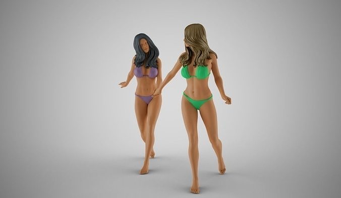 Run Hand in Hand at the Beach 3D print model